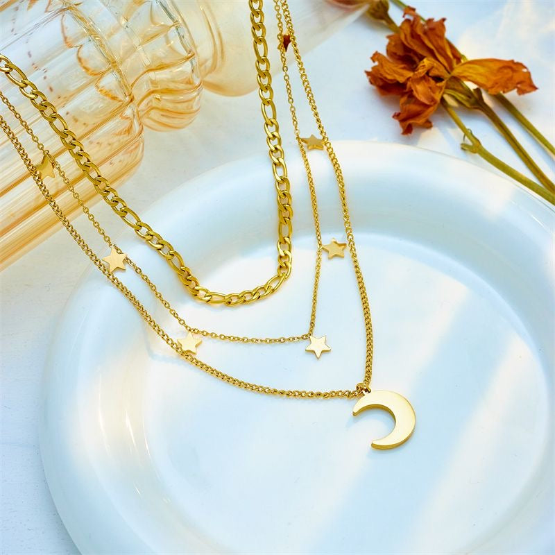 Moon and Stars Necklace
