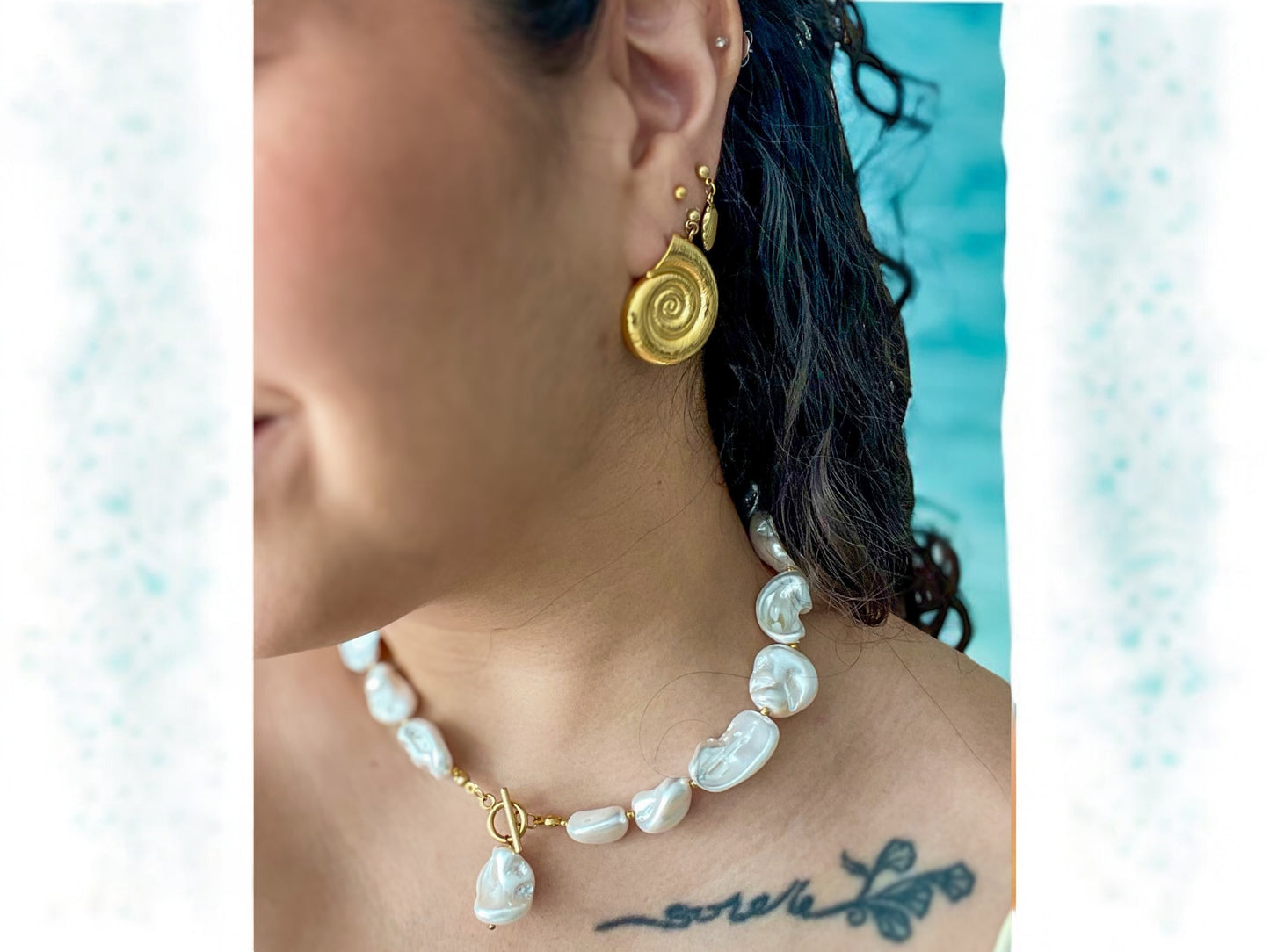 Caracoles Beach Resort Earrings in Stainless Steel 18k Gold Plated