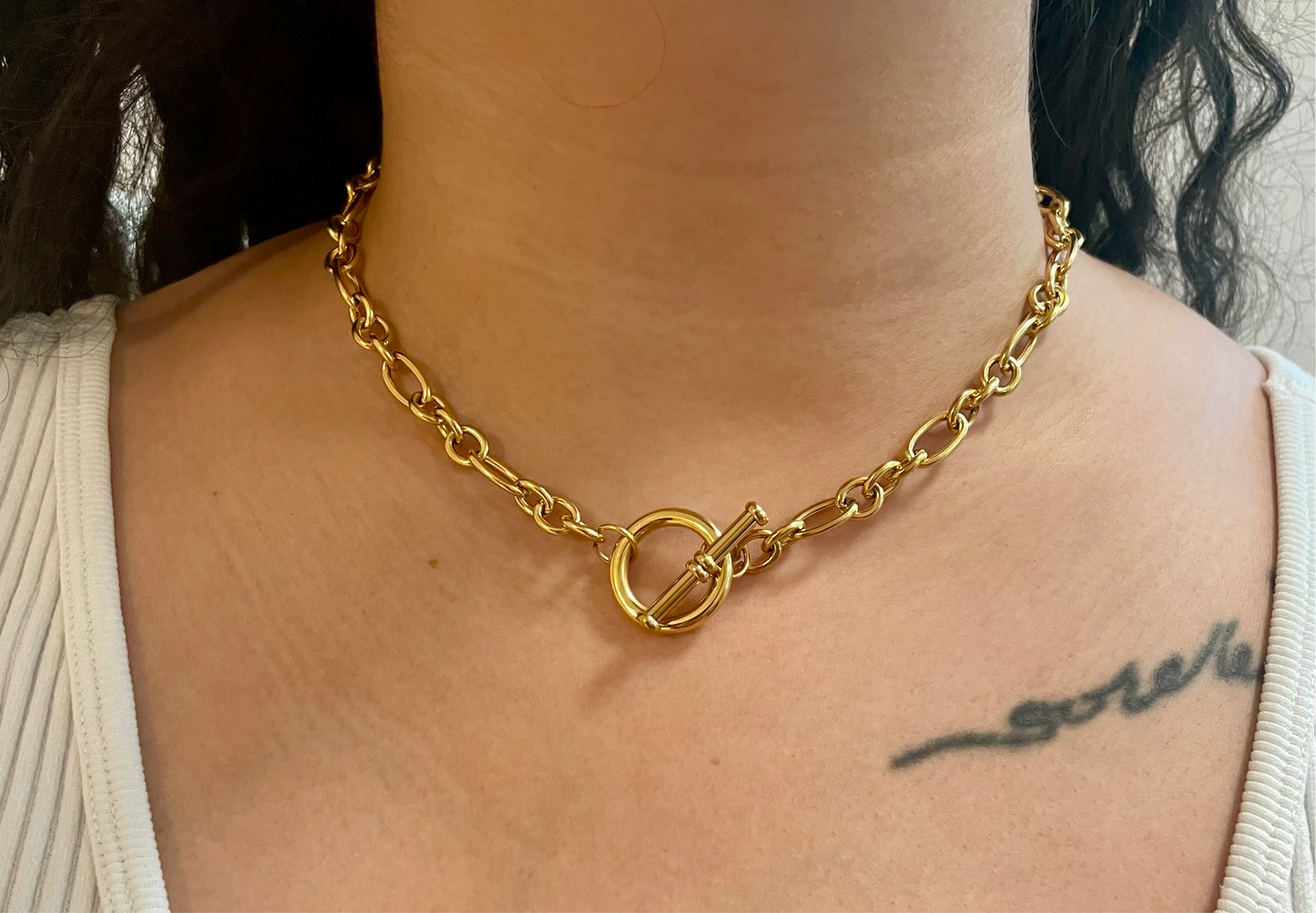 Vianka Necklace Stainless Steel + 18k Gold Plated