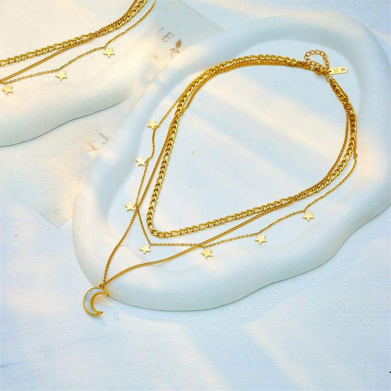 Moon and Stars Necklace