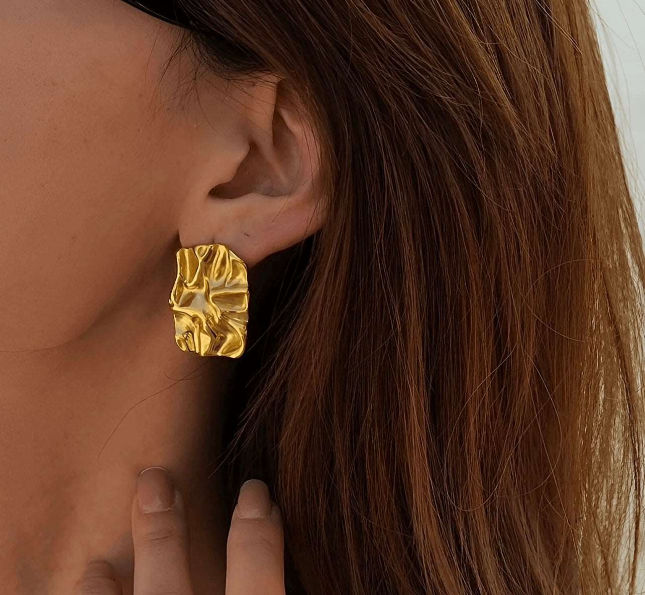 Rose Rectangle Earrings