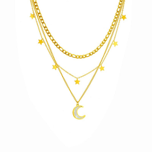 Moon and Stars Necklace