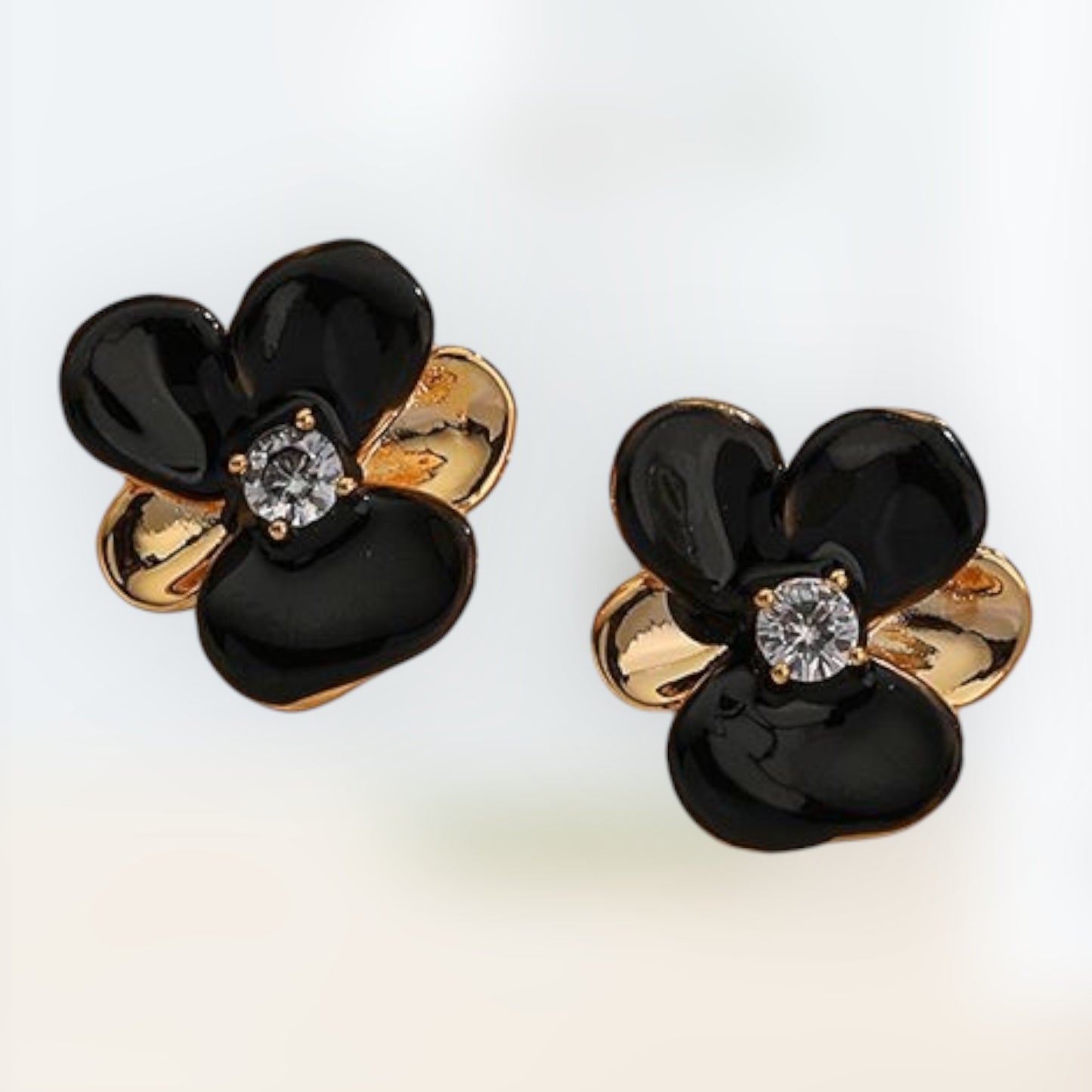 Black Flower Earrings