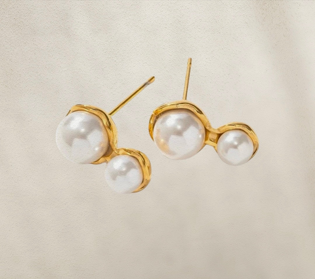 Double Pearl Studs