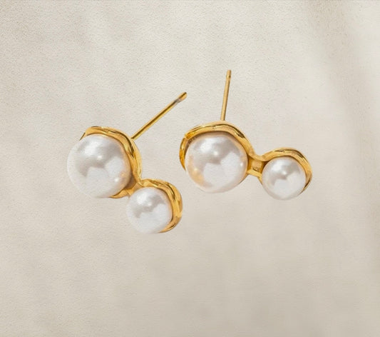 Double Pearl Studs