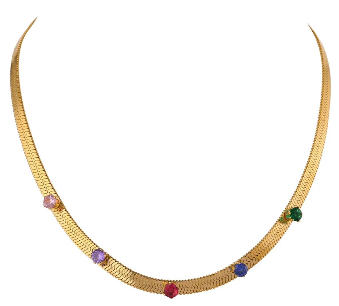 Multicolor Flat Snake Necklace